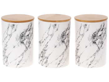 Набір банок Marble, 800мл, колір - білий (ціна за набір 3шт)