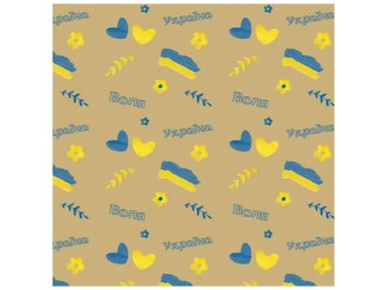 Папір пакувальний крафт Україна серця, 70x100см, 10л/уп