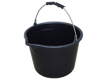 Ведро строительное с носиком, черное, 12л