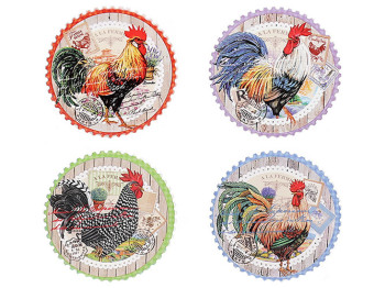 Магнит круглый Петух прованс, 7,2см