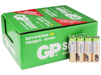 Батарейка алкалінова GP Super Alkaline, 1,5V, AA, LR6 (ціна за спайку 4шт)