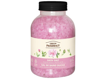 Соль для ванн Green Pharmacy, морская, с экстрактом розы и эфирным маслом мускуса, 1кг