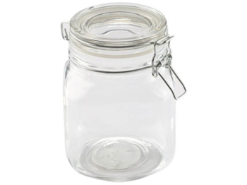 Банка с крышкой-зажимом Maestro, стекло, 1л, цвет прозрачный