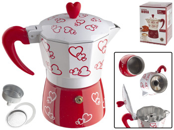 Кофеварка гейзерная алюминиевая на 3 чашки 130мл