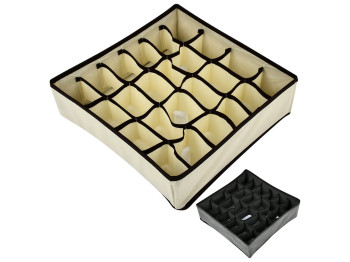 Коробка-органайзер для хранения белья, 24 отделения, 30x30x10см