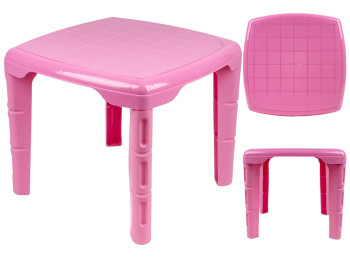 Стол детский квадратный 57х57х46см (цвет розовый) Консенсус