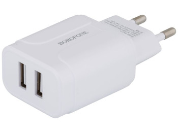 Мережевий зарядний пристрій Borofone BA37A Micro 2USB 2.4A Колір Білий