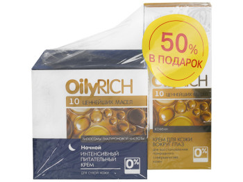 Крем Dr.Sante Oily Rich нічний живильний 50мл+крем Dr.Sante Oily Rich для шкіри навколо очей 15мл