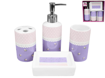 Набор в ванную 4 предмета керамический Ситец