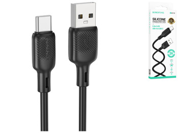 Кабель USB Borofone BX113 Silicone Type-C 3A, 2м, колір чорний