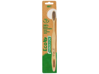 Зубна щітка Farma+Line Bamboo, м'яка щетина, бамбук, коричневий колір