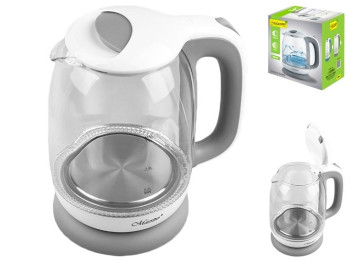 Чайник электрический Maestro GREY стеклянный 220-240В, 50Гц, 1850-2200Вт 1,7л