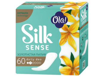 Прокладки гигиенические ежедневные Ola Silk Sense Daily deo Золотистая лилия 2капли 60шт 2650