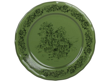 Тарелка Heritage Toile Collection фарфоровая оливковая зеленая 27×2.5 см
