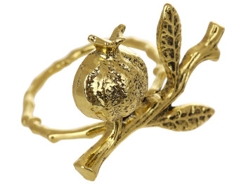 Металлическое кольцо для салфеток Гранат, 6х5,3х4,3см, цвет - золото