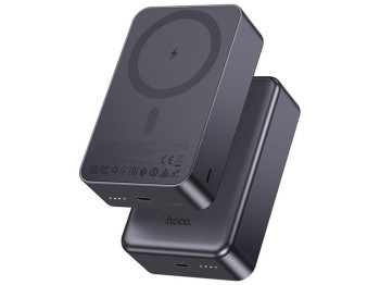 Power Bank Hoco J160B Original, PD20W, 20000mAh, магнитный, беспроводная зарядка, ABS+PC, цвет серый