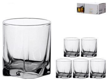 Набор стаканов для виски Pasabahce Luna, 368мл, стекло, цвет прозрачный (цена за 6 шт)