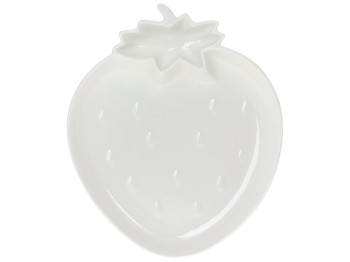 Блюдо фарфоровое Клубника, 26см, цвет – белый