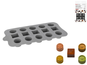 Форма для шоколада и конфет KmtStyle силиконовая, 21,5×10,4×1,5 см, серая