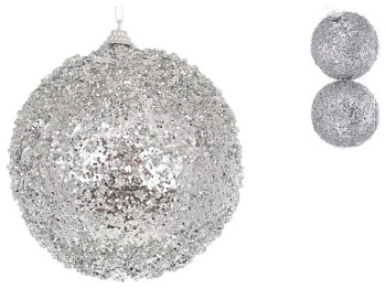 Набор ёлочных шаров, 12см, цвет - серебро (цена за набор 2шт)