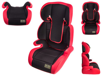 Автокресло детское BOSS NE-EB-21 3-12 лет (15-36кг) группа 2-3 черно-красное