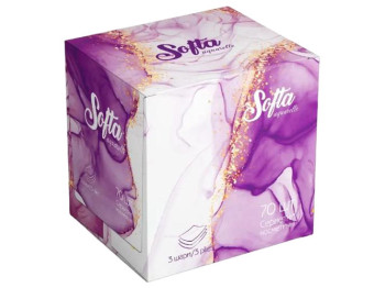Серветки косметичні Softa Chisto Violet, сухі, 3-х шарові, 70шт