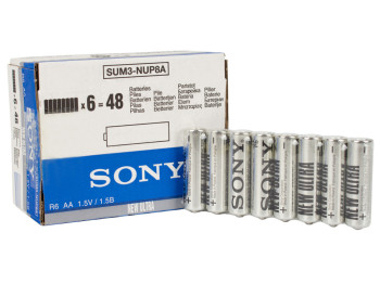 Батарейка солевая Sony New Ultra, 1.5V, AA, R6 (цена за упаковку 48шт, 6 спаек по 8шт)