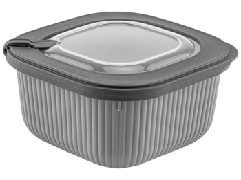 Контейнер Idea Home Line Box, квадратный, пластик, TPE, 1,1л, 8×15×15см, цвет серый