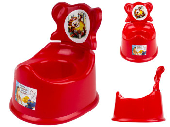 Горшок детский со спинкой 29х24х27см (цвет красный) Консенсус