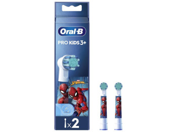 Насадки для электрической зубной щетки Oral-B Kids Spider-Man, детские, пластик, нейлон, 2шт