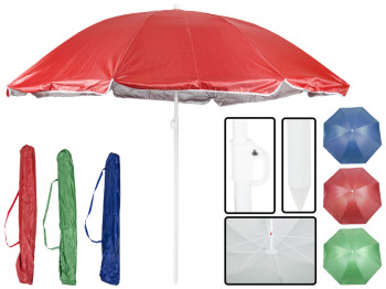 Зонт пляжный Colors D2м, серебряное напыление, в чехле (однотон)