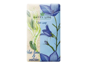 Мыло твёрдое Happy Life синий лён и матча, 180 г, для очищения