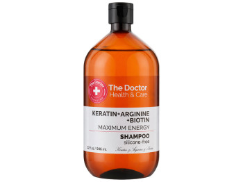 Шампунь для волосся The Doctor Maximum Energy, з кератином, аргініном та біотином, 946мл