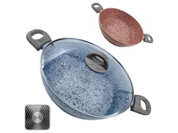 Сковорода-сотейник с крышкой литая Granite, инд.дно, 30x7,2см