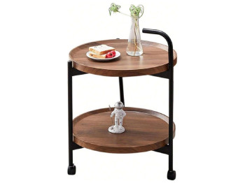 Стол журнальный на колесиках, 2 яруса, 40х40х65см