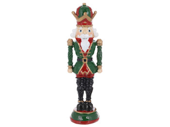 Статуэтка Солдатик, цвет - зеленый с красным, 25см