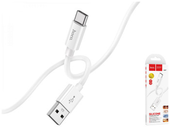 Кабель USB Hoco X87 Magic silicone Type C, Белый
