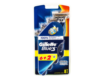 Бритви одноразові Gillette "Blue3" (ціна за набір 6 + 2шт)