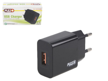 Сетевое зарядное устройство PULSO 18W, 1 USB, QC3,0 (5V, 3A/9V, 2A/12V, 1,5A)