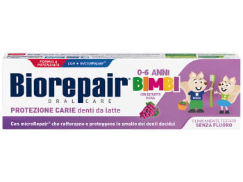 Детская зубная паста Biorepair Kids 0–6 с виноградным вкусом без фтора, 50 мл