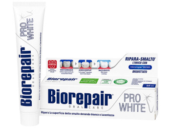 Отбеливающая зубная паста Biorepair Pro White для восстановления эмали, 60 мл