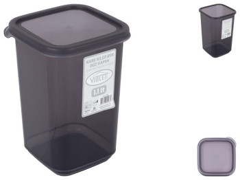 Контейнер для сыпучих Violet House Transparent Black, 1,1л, 8690068596434