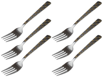 Вилки столовые Stenson "Golden Stripe" нержавеющая сталь 2,7х0,1х20,5см (цена за набор 6шт)