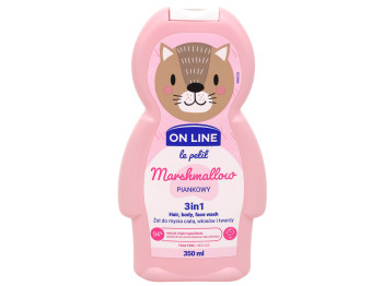 Детский гель для мытья волос, тела и лица On Line Le Petit Marshmallow 3 в 1, 350 мл