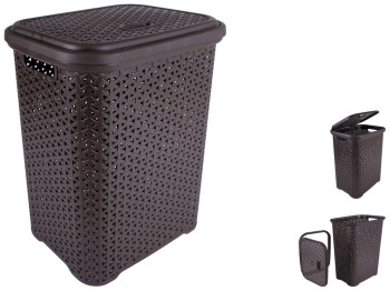 Корзина для белья с крышкой Diomedea, 35л, коричневый