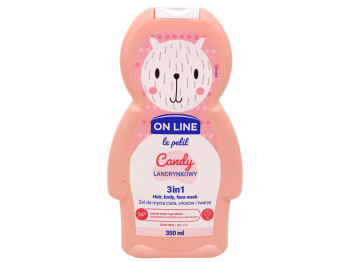 Дитячий гель для миття волосся, тіла та обличчя On Line Le Petit Candy 3 в 1, 350 мл