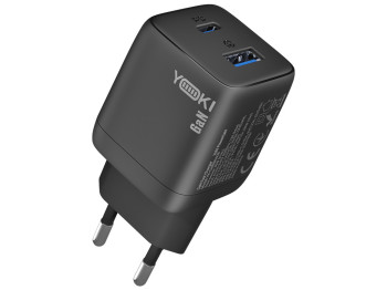 Сетевое зарядное устройство Yoki PowerGaN, Type-C, Usb-A, Pd, Qc, GaN, 35Вт