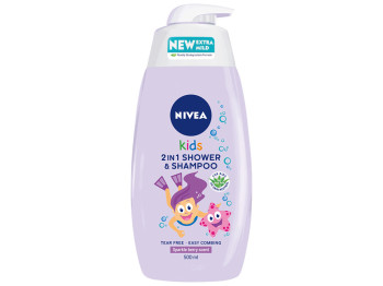 Гель для душу і шампунь дитячий Nivea Kids 2в1 Magic Apple для дівчаток 500мл