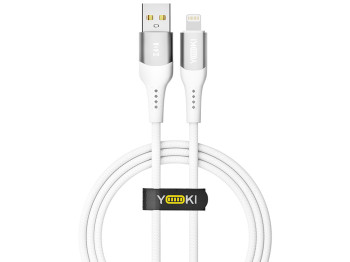 Кабель Yoki Solid, USB-A — Lightning, 2,4A, 1,2м, Белый