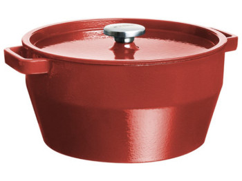 Кастрюля чугунная круглая Pyrex Slow Cook red, 6,3л, 3426470022798